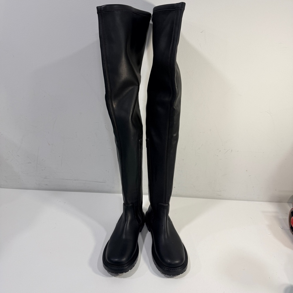 STAUD Belle Boot Black Tall Above Knee Boots Shoes Leather Size US 6 EU37